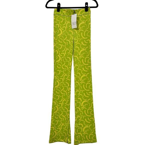 Zara Geometric Jacquard High Waisted Flare Pants - NWT - Picture 5 of 9